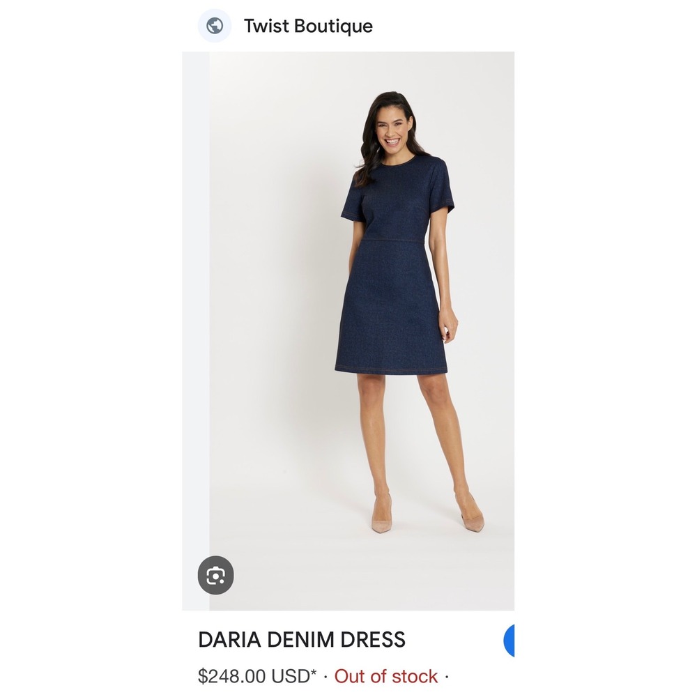 Jude‎ Connally Daria Denim Dress Navy Short Sleeve Sheath Size S